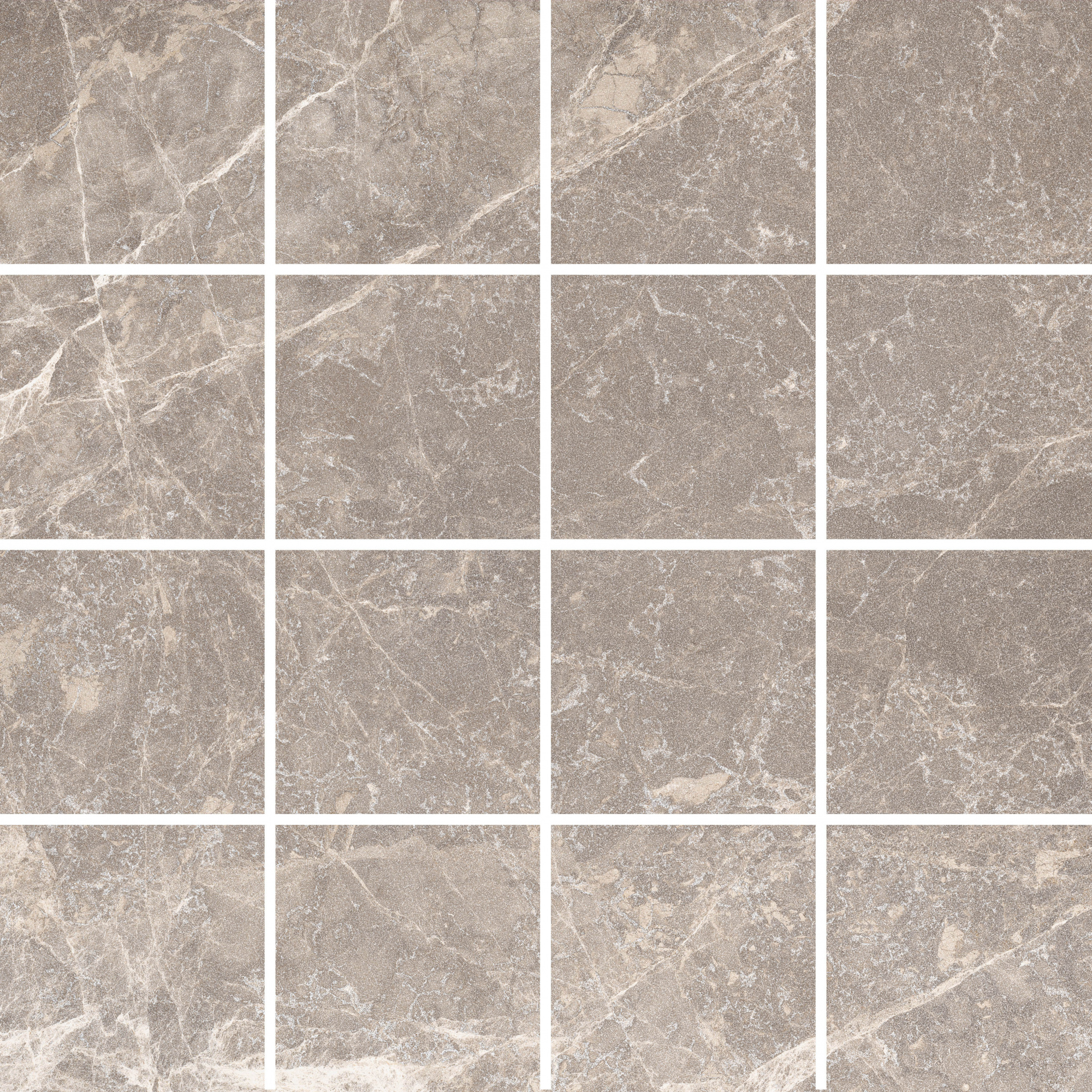 Мозаика Vitra Marmostone Темный Греж Матовый 7Рек (7,5х7,5) 30х30