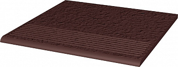 Клинкер Paradyz Ступень прямая с насечками NATURAL BROWN STOPNICA PROSTA DURO 30X30 G1