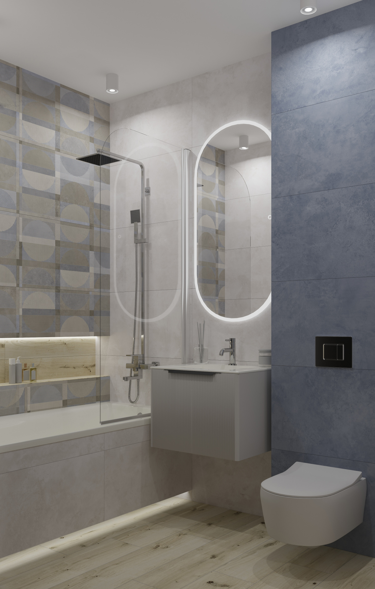 Керамогранит Meissen Vision многоцветный ректификат 44,8x89,8