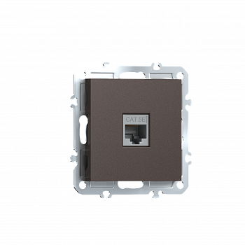 Розетка RJ45 cat.5,  компьютерная на 1 выход,  цвет мокко,  серия A07 Donel
