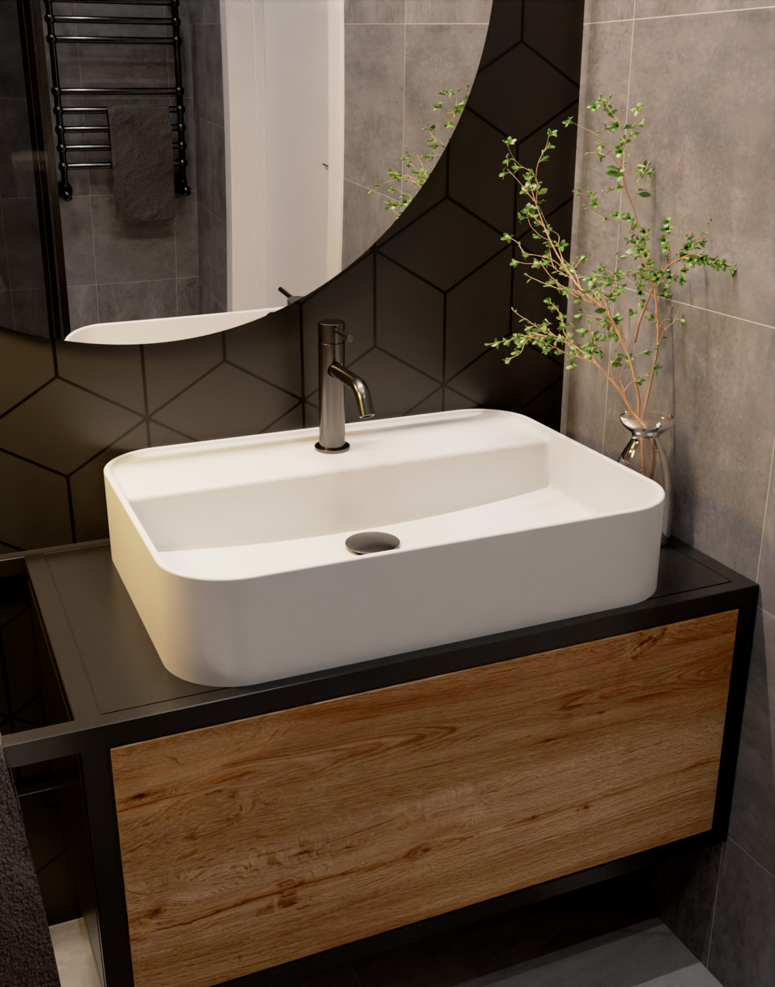 Смеситель для раковины AQUAme Siena AQM6210GM металл