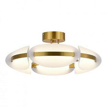Светильник потолочный, латунь, белый, LED, 45