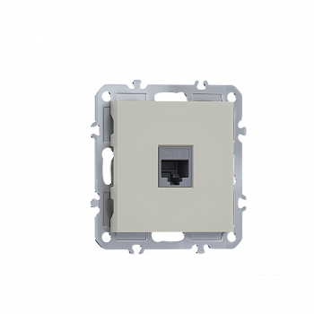 Розетка RJ45 cat.6,  компьютерная на 1 выход,  цвет матовый кашемир,  серия A07 Donel