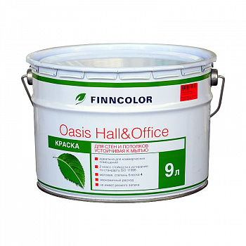 Краска интерьерная Oasis Hall&Office (ОАЗИС Холл/Офис) водно-дисперсионная 9л