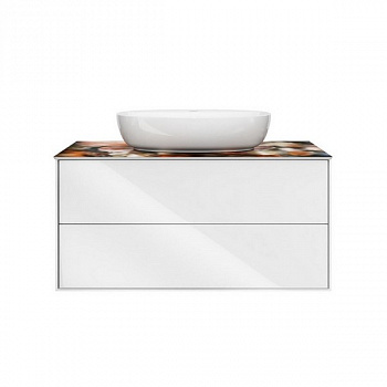 PLB.M.100.2/WHT Тумба PLAZA Modern подвесная 100 белый 2 ящика