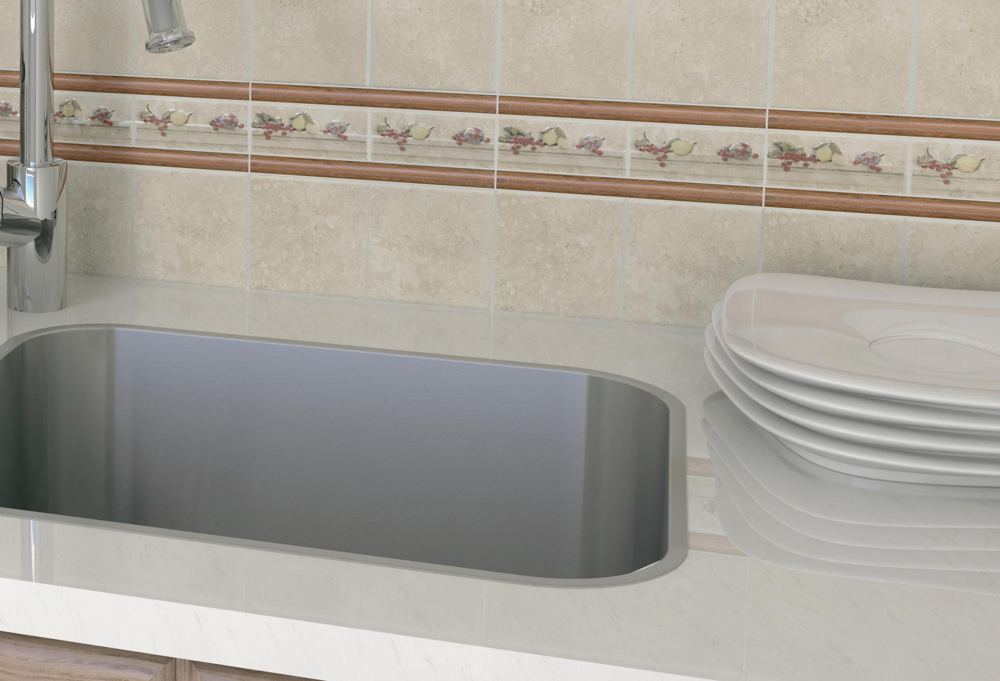 Керамическая плитка Kerama Marazzi Бордюр Карандаш Дерево коричневый матовый 1,5х20