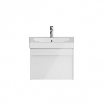 MO.60.1+1/WHT Тумба MODULA подвесная 60 с ящиком 1+1, белая глянцевая