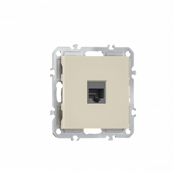 Розетка RJ45 cat.5,  компьютерная на 1 выход,  цвет матовый кремовый,  серия A07 Donel