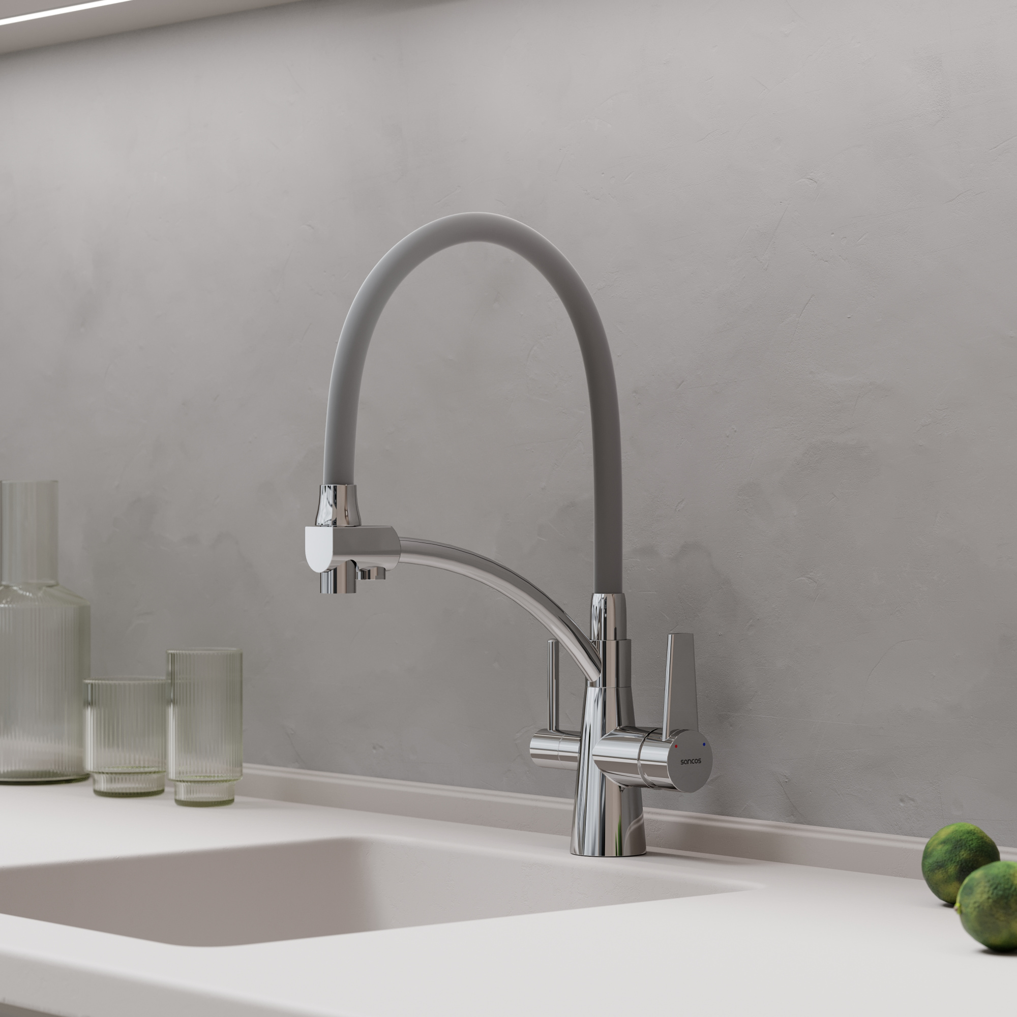 Смеситель для кухонной мойки Sancos Eri SC4001CH глянцевый хром