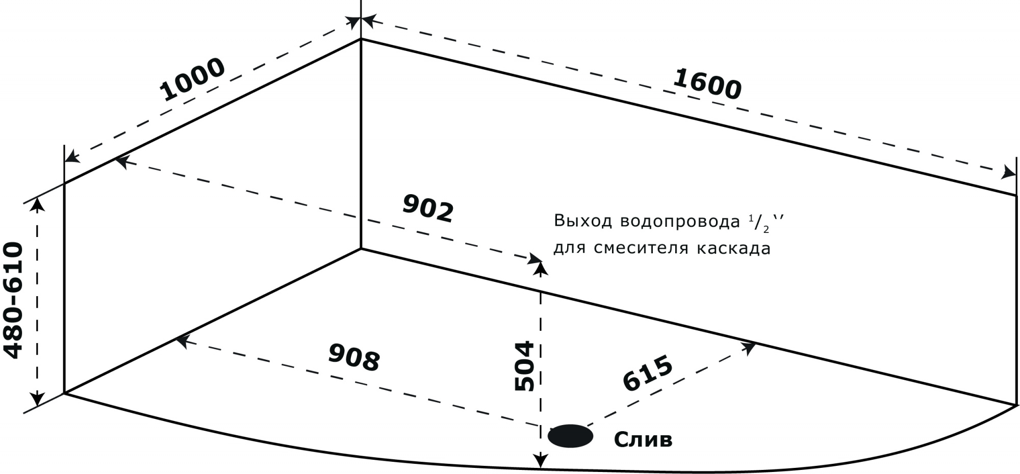 Акриловая ванна 160х100 см Azario Микона МИВ0001 белая