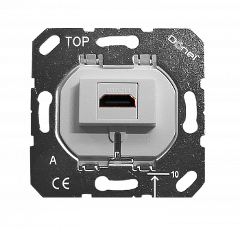 Розетка HDMI 2.0 type A,  производство Donel,  механизм без накладки,  белый