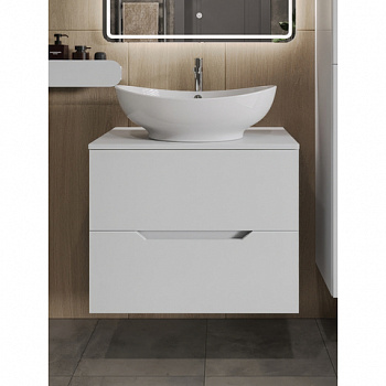 Orange Лайн Li-70TuwMDF+B08-585w тумба с раковиной подвесная 70 см, белый