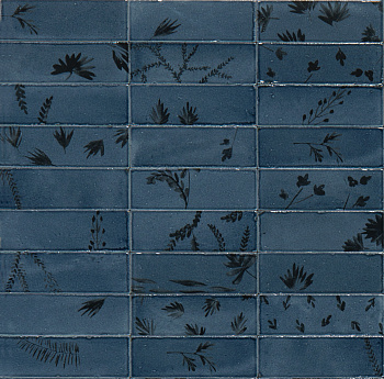 Керамогранит Marazzi Italy Декор Rice Blu Decoro Leaf Lux 5х15
