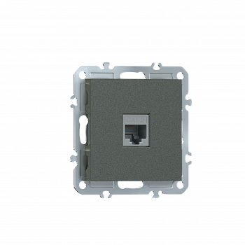 Розетка RJ11,  телефонная на 1 выход,  цвет матовый титан,  серия A07 Donel
