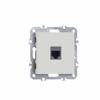 Розетка RJ45 cat.6,  компьютерная на 1 выход,  цвет матовый белый,  серия A07 Donel