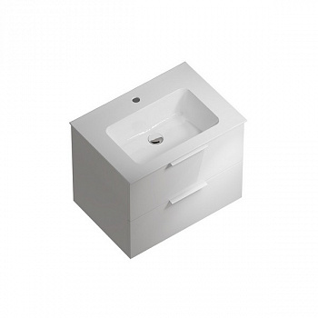 PI.F.65/WHT Тумба PIANO Forte подвесная 65 см, 2 ящика, белый глянцевый